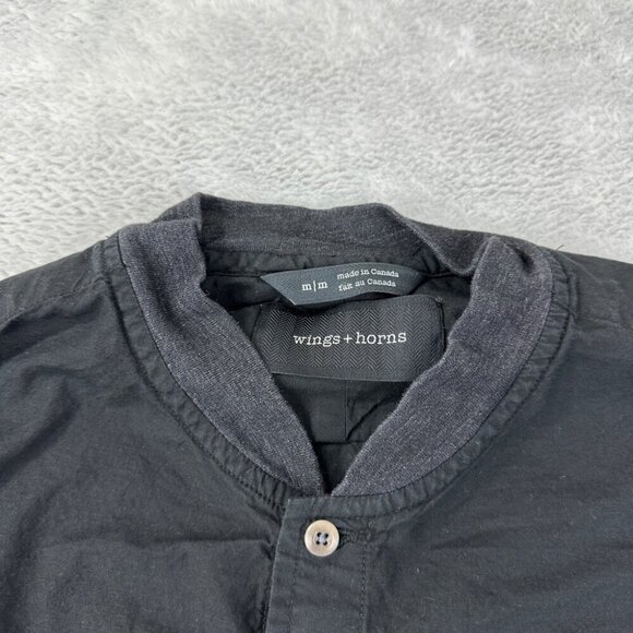 Wings + Horns Black Button Down Shirt Men’s Size Medium - Picture 2 of 13